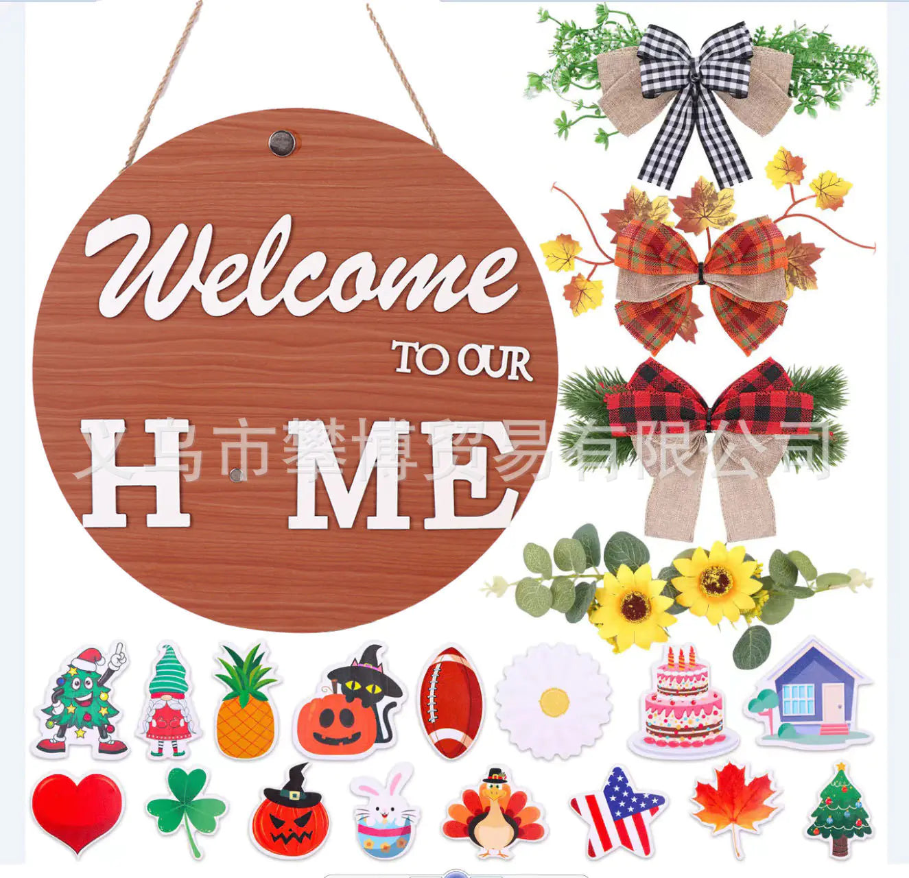 Wooden Welcome Wall Decor for Home and Door
