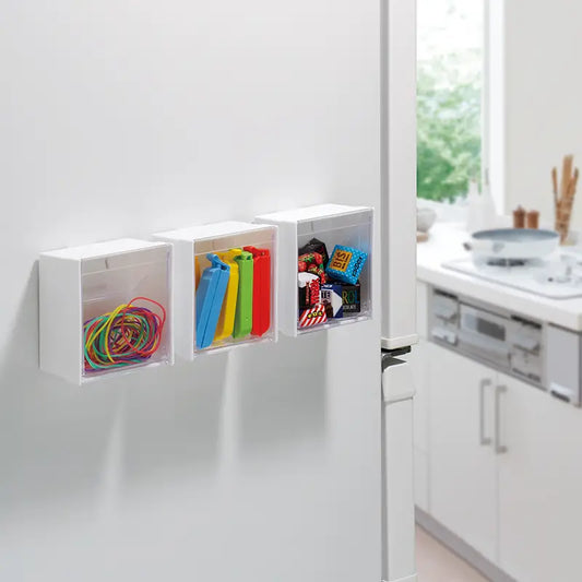 Wall-Mounted Plastic Storage Box with Cowhide Band