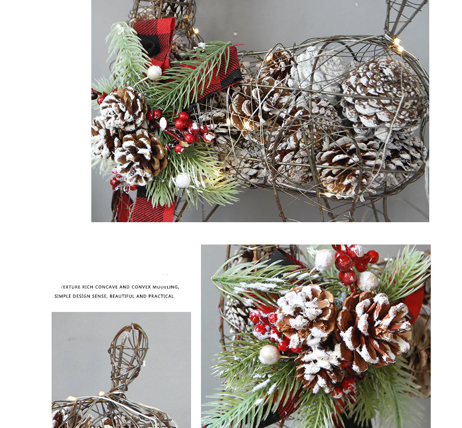 American Pinecone, Christmas Reindeer, Tree Ornaments