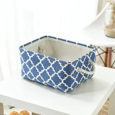 Fabric Storage Box - Foldable Cotton Linen Organizer