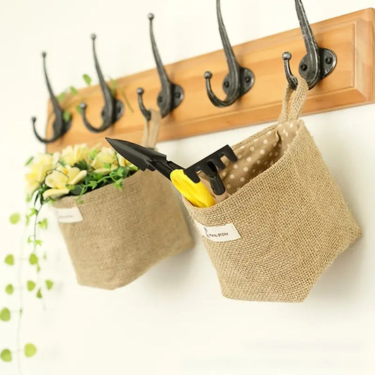 Stylish Cotton Linen Hanging Storage Basket for Home