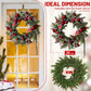 Artificial Christmas Wreaths with Lights,20Inch Christmas Door Wreath with Xmas Balls Berries Pinecones for Wall Fireplace Shop Window Decoration