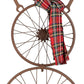 33.98" H Metal Bike Wheel Snowman with Plaid Scarf Hat Porch Decor Metal Bicycle Garden Yard Decor Christmas Indoor Outdoor Decorations