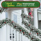 9Ft Pre-Lit Snow Flocked Christmas Garland with LED Lights W/ 8 Modes & Timer for Outdoor Indoor Xmas Decoration Fireplace Stairs Doorway Railings Decor, Battery Operated