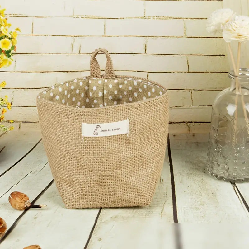 Stylish Cotton Linen Hanging Storage Basket for Home