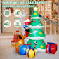 7FT Christmas Inflatables Decoration Outdoor LED Lights Santa Claus Being Chased up the Tree Blow up Xmas Decor Lawn Yard Patio Garden Christmas Decor Indoor Festive Holiday Spirit
