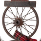 33.98" H Metal Bike Wheel Snowman with Plaid Scarf Hat Porch Decor Metal Bicycle Garden Yard Decor Christmas Indoor Outdoor Decorations