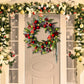 Artificial Christmas Wreaths with Lights,20Inch Christmas Door Wreath with Xmas Balls Berries Pinecones for Wall Fireplace Shop Window Decoration