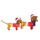2-Piece Christmas Decor Lighted Wiener Dog, Pre-Lit Outdoor Indoor Christmas Decor with Warm White Leds