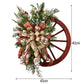 Christmas Wreath Farmhouse Wagon Wheel, Vintage Farmhouse Wreath, Christmas Decorations Wreath for Front Door Window Outdoor Hanging Home Garden Outdoor Decoration Wreath