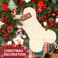 18" Dog Christmas Stocking, Bone Shape Stocking Christmas for Dog, Large Pet Stockings Hanging Christmas Decorations (White)
