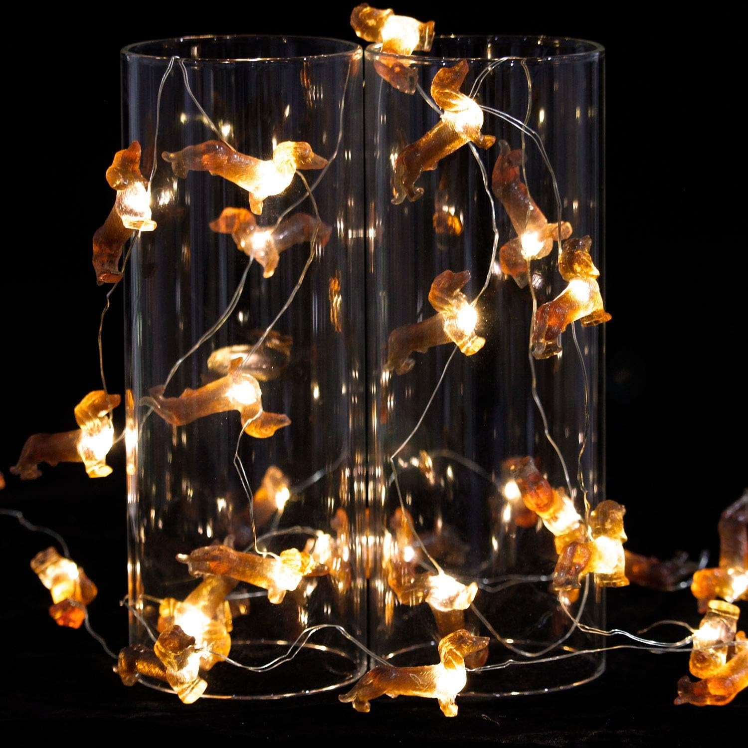 Dachshund Dog String Lights with Timer, 10 Ft 30 Leds Pets Theme Battery Operated LED Fairy Lights with Remote, Decorative Indoor Light for Christmas Tree, Holiday Décor