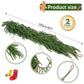 2 Pcs Christmas Garlands Decorations, 12 Ft Real Touch Artificial Norfolk Pine Christmas Greenery Garlands for Wall Fireplace Indoor Outdoor Xmas Decor