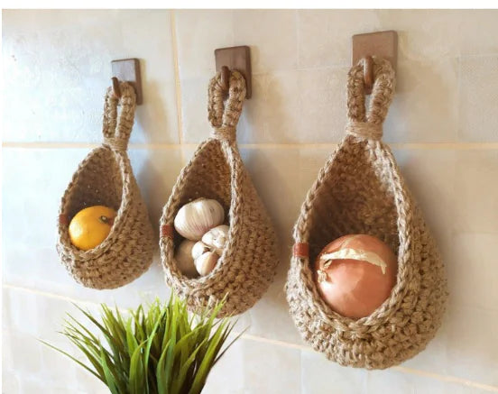 Hanging Wall Vegetable and Fruit Storage Baskets