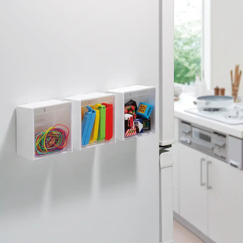 Wall-Mounted Plastic Storage Box with Cowhide Band