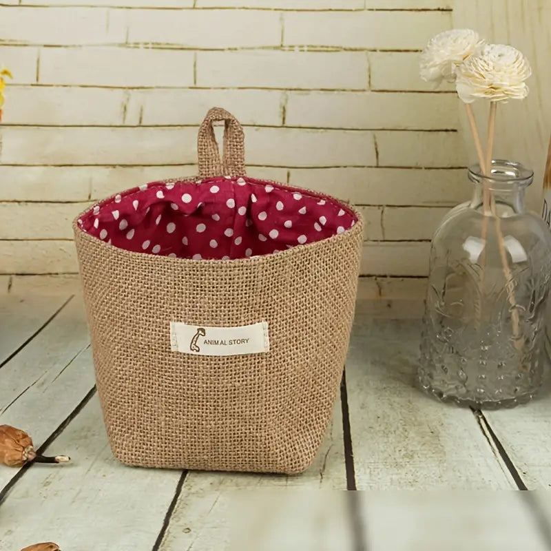 Stylish Cotton Linen Hanging Storage Basket for Home
