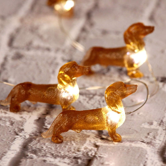 Dachshund Dog String Lights with Timer, 10 Ft 30 Leds Pets Theme Battery Operated LED Fairy Lights with Remote, Decorative Indoor Light for Christmas Tree, Holiday Décor