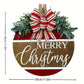 Merry Christmas Wall Wreath,Red Artificial Christmas Wreath with Bowknot,Front Door Ornament,Indoor Outdoor Christmas Decor
