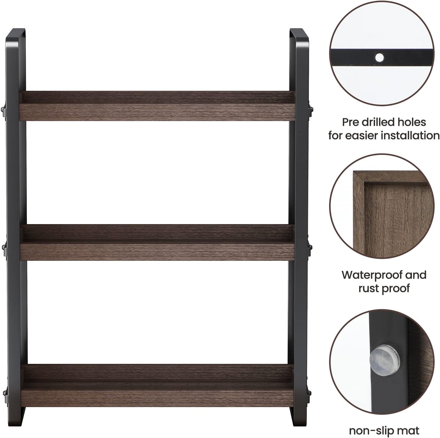 Bathroom Counter Organizer,Bathroom Countertop Organizer,Counter Shelf,Countertop Storage,Organization and Storage,Makeup Shelf,Sink Caddy(Brown 3 Tier)