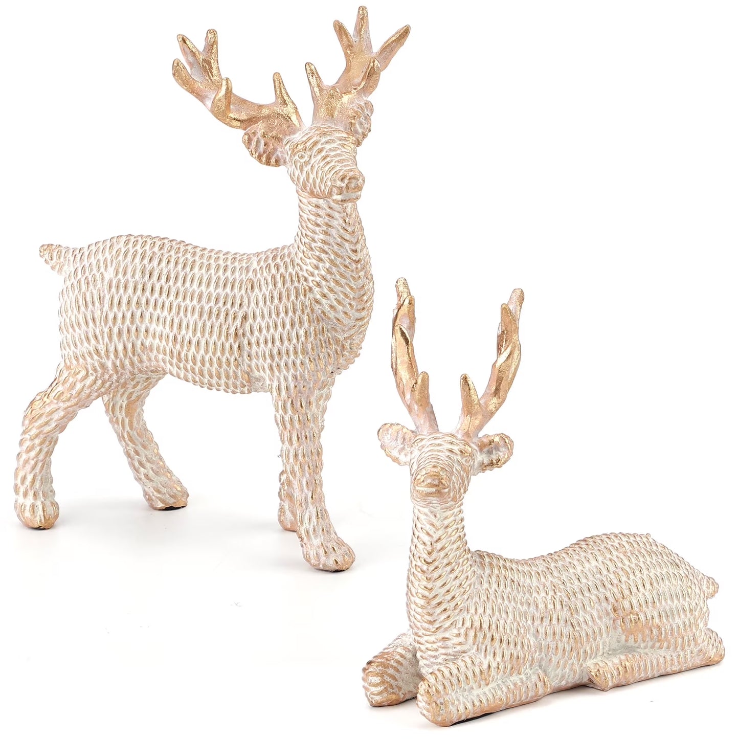 2Pcs Reindeer Christmas Decoration Resin Reindeer Decor for Christmas Table Decor Christmas Figurines