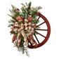 Christmas Wreath Farmhouse Wagon Wheel, Vintage Farmhouse Wreath, Christmas Decorations Wreath for Front Door Window Outdoor Hanging Home Garden Outdoor Decoration Wreath