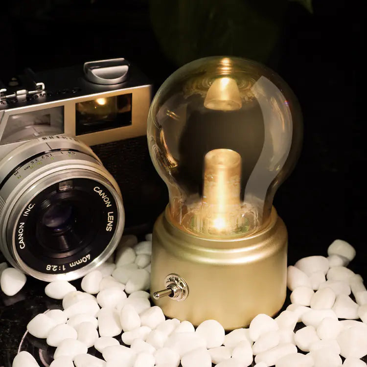 English Vintage LED Table Lamp with Rechargeable Light