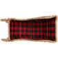 Small Santa Claus Christmas Sleigh Decoration, Red Buffalo Plaid Table Centerpiece for Holiday Decor (11 X 5 X 7.8 In)