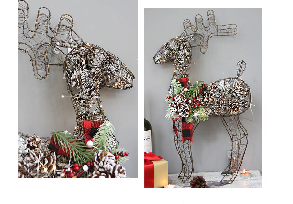 American Pinecone, Christmas Reindeer, Tree Ornaments