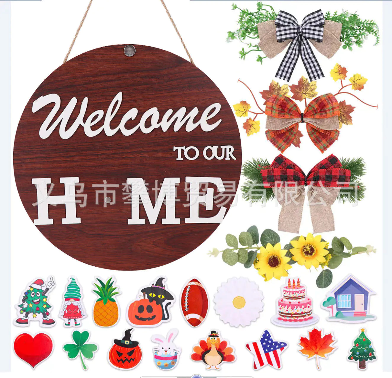 Wooden Welcome Wall Decor for Home and Door
