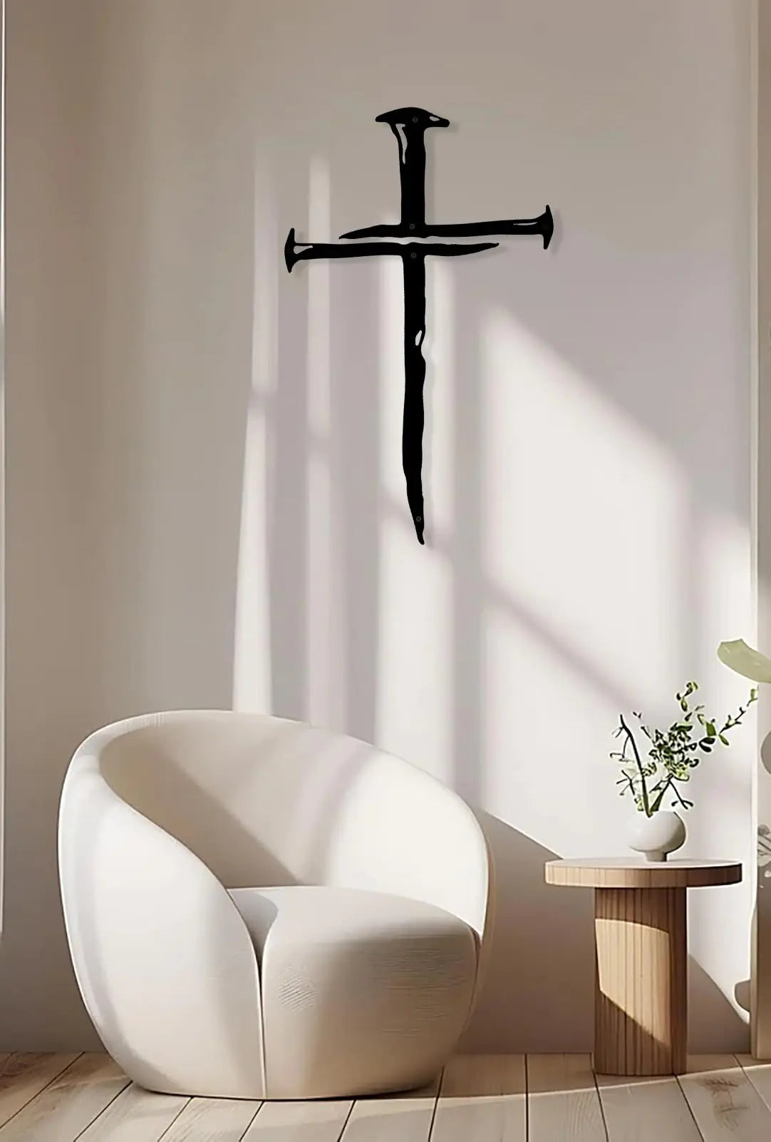 RESACO Wall Cross Jesus Crosses Wall Decor Religious Metal Wall Art Minimalist Decorations for Church Home Office Baptism Decor Gift for a Christian