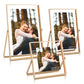 RICHFOCUS Set of 3 Floating Picture Frame Includes 4x4 4x6 5x7 Floating Display for 2x2 3.5x5 4x6 Beaded Metal Picture Frames with Real Glass Tabletop Photo Frame for Multiple Size Gold