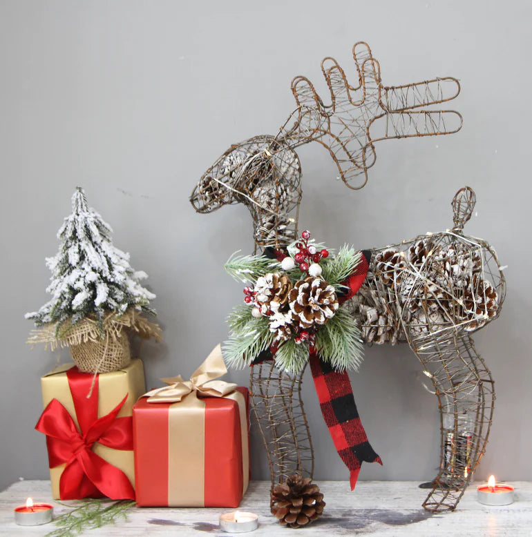 American Pinecone, Christmas Reindeer, Tree Ornaments