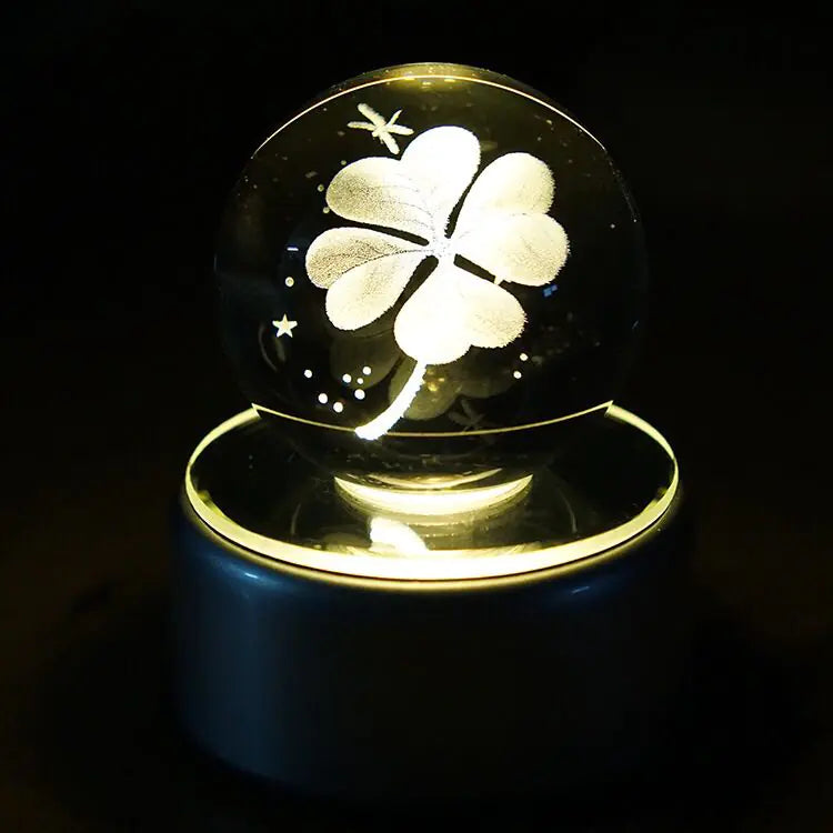 3D Moon Crystal Ball with Rotating Design, 70MM