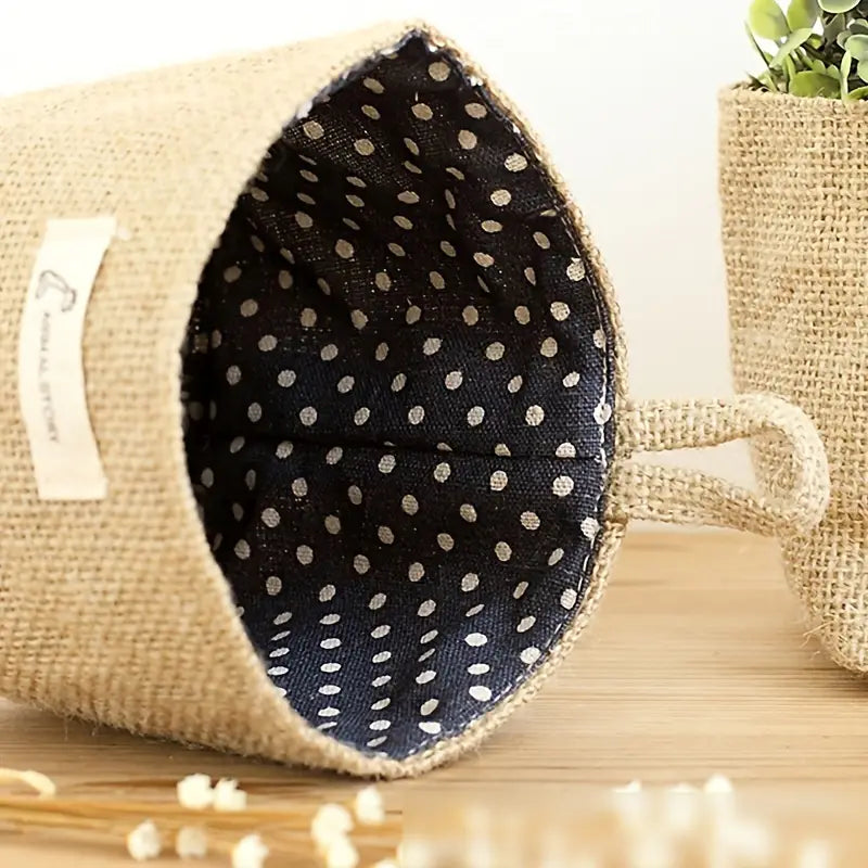 Stylish Cotton Linen Hanging Storage Basket for Home