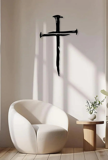RESACO Wall Cross Jesus Crosses Wall Decor Religious Metal Wall Art Minimalist Decorations for Church Home Office Baptism Decor Gift for a Christian